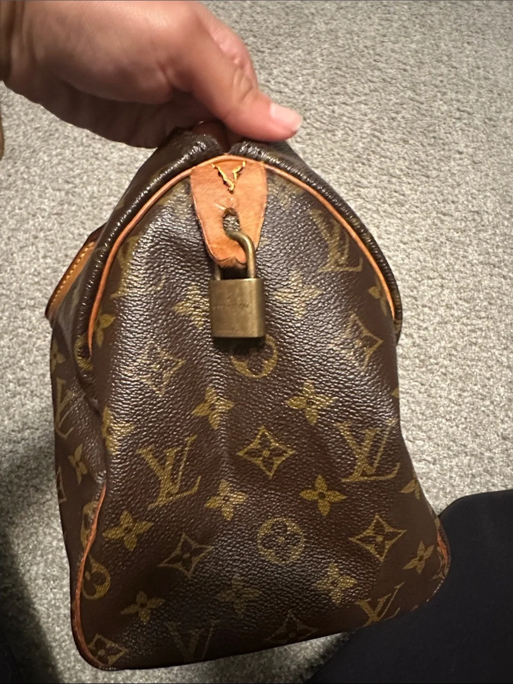 Louis Vuitton Monogram Canvas Top-Handle Satchel in Brown and Tan speedy 30